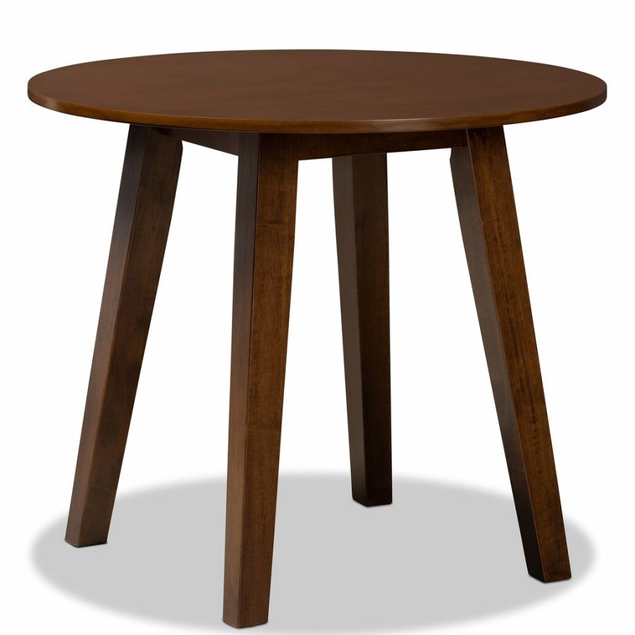 Drawer Table * | Baxton Studio Low Price Ela Modern And Contemporary 35-Inch-Wide Round Wood Dining Table