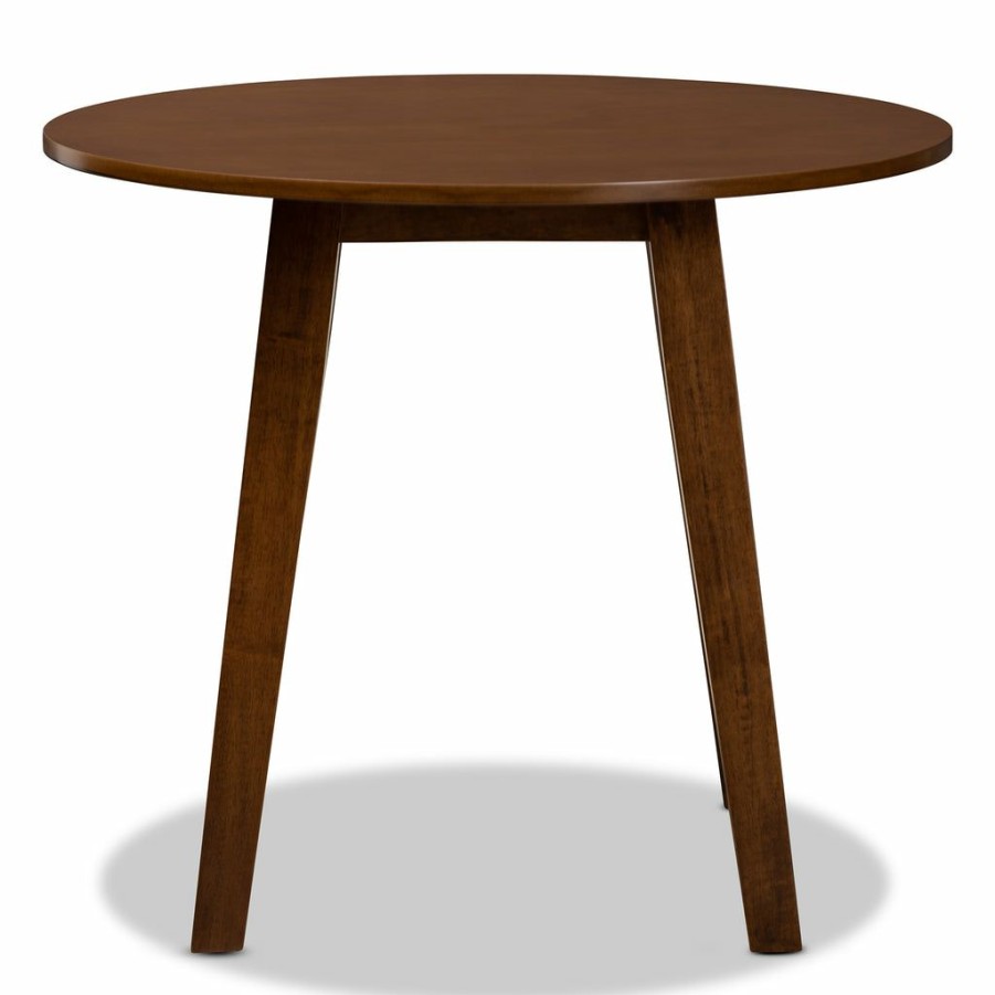 Drawer Table * | Baxton Studio Low Price Ela Modern And Contemporary 35-Inch-Wide Round Wood Dining Table