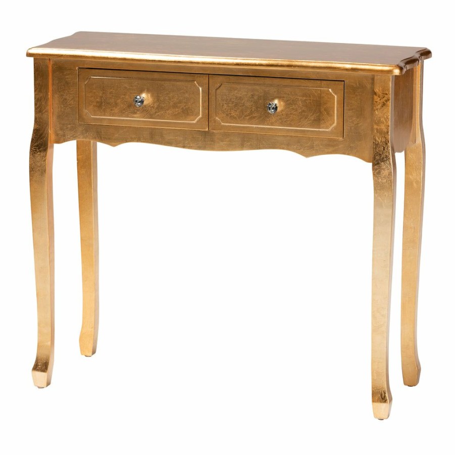 Drawer Table * | Baxton Studio Hot Selling Newton Classic And Traditional Finsihed Wood 2-Drawer Console Table