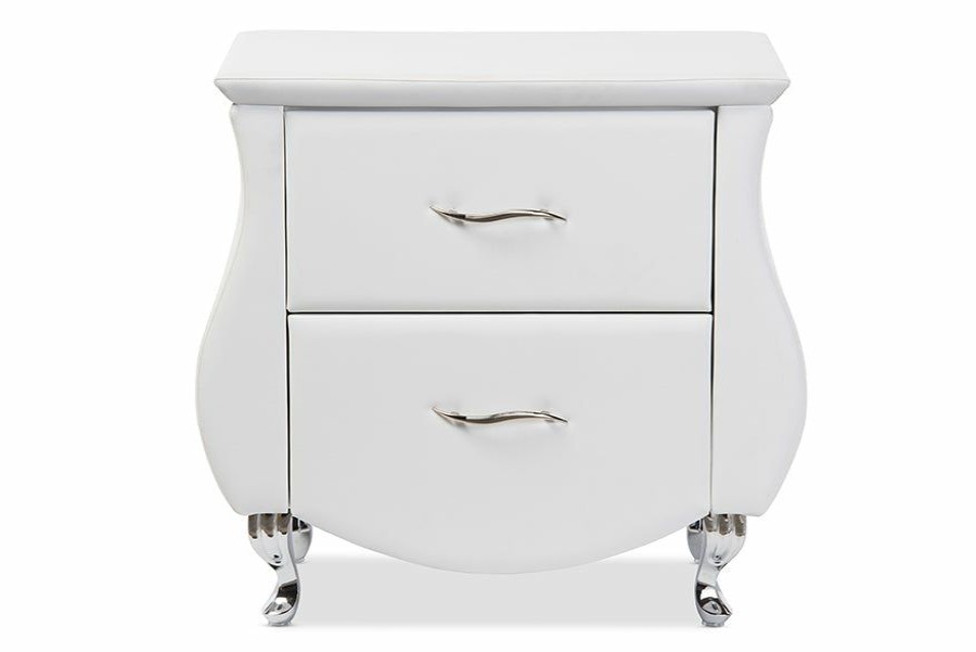 Nightstand * | Baxton Studio Online Discount Erin Modern And Contemporary Faux Leather Upholstered Nightstand