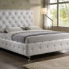 Upholstered Headboard * | Baxton Studio Crazy Deals Stella Crystal Tufted White Modern Bed With Upholstered Headboard King Size