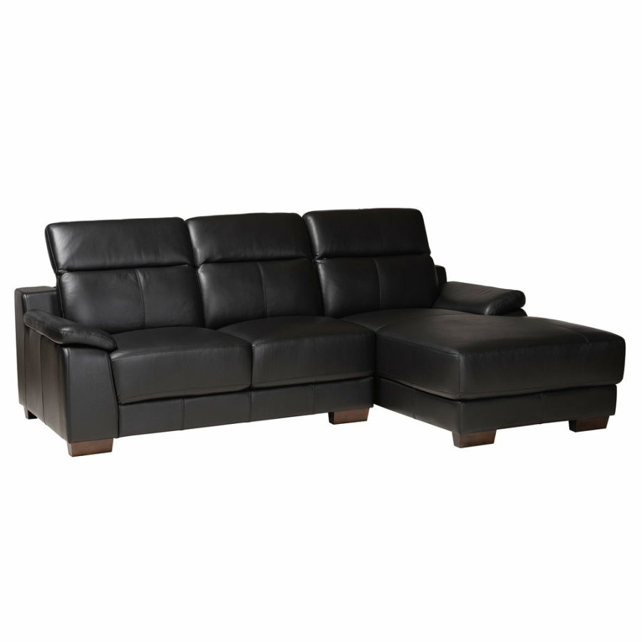 Sofa * | Baxton Studio Attractive Reverie Modern Fullleather Sectional Sofa With Right Facing Chaise