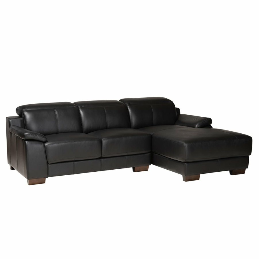 Sofa * | Baxton Studio Attractive Reverie Modern Fullleather Sectional Sofa With Right Facing Chaise