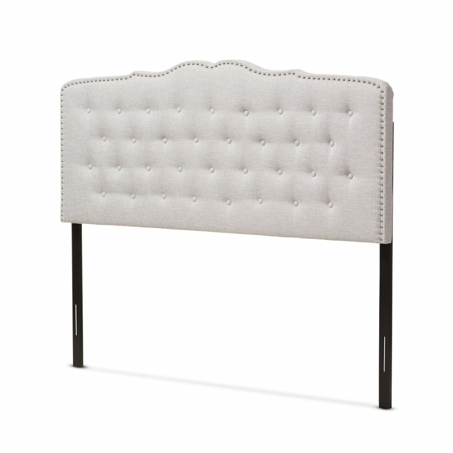 Upholstered Headboard * | Baxton Studio Reliable Quality Lucy Modern And Contemporary Greyish Beige Fabric Full Size Headboard