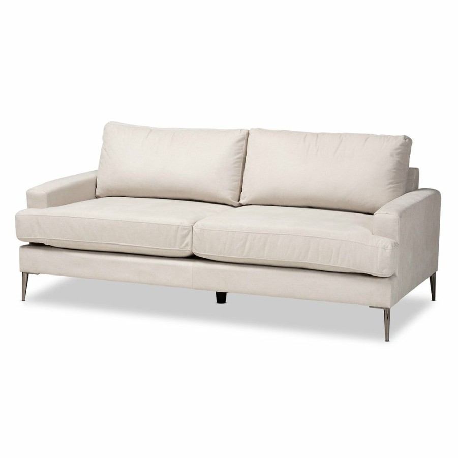 Sofa * | Baxton Studio Reliable Quality Davidson Modern And Contemporary Fabric Upholstered Sofa