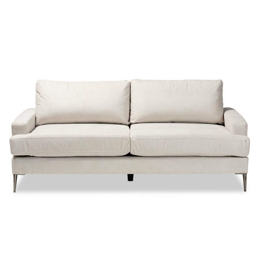 Sofa * | Baxton Studio Reliable Quality Davidson Modern And Contemporary Fabric Upholstered Sofa