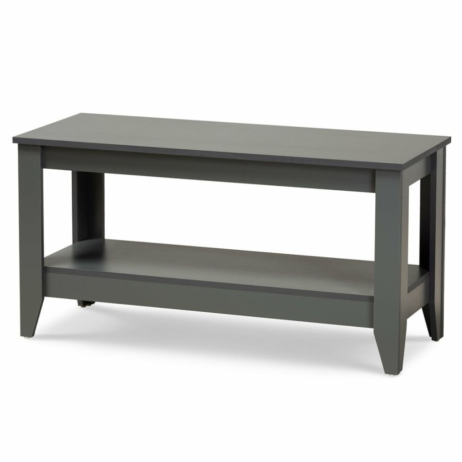 Drawer Table * | Baxton Studio Hot Selling Elada Modern And Contemporary Grey Finished Wood Coffee Table