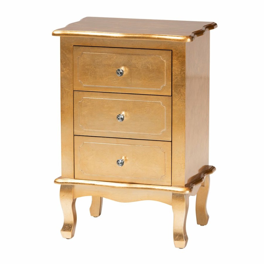 Nightstand * | Baxton Studio Typical Style Newton Classic And Traditional Finsihed Wood 3-Drawer Nightstand