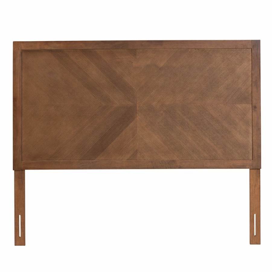 Upholstered Headboard * | Baxton Studio Less Expensive Theria Classic And Traditional Ash Walnut Finished Wood Queen Size Headboard