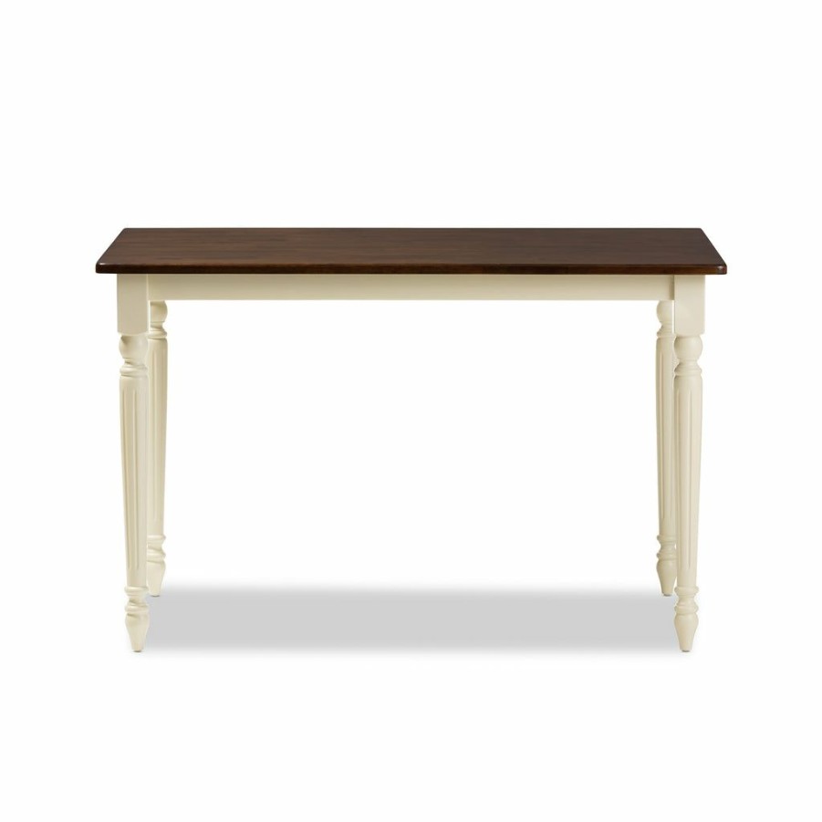 Drawer Table * | Baxton Studio Typical Style Napoleon French Country Cottage Buttermilk And "Cherry" Brown Finishing Wood Dining Table