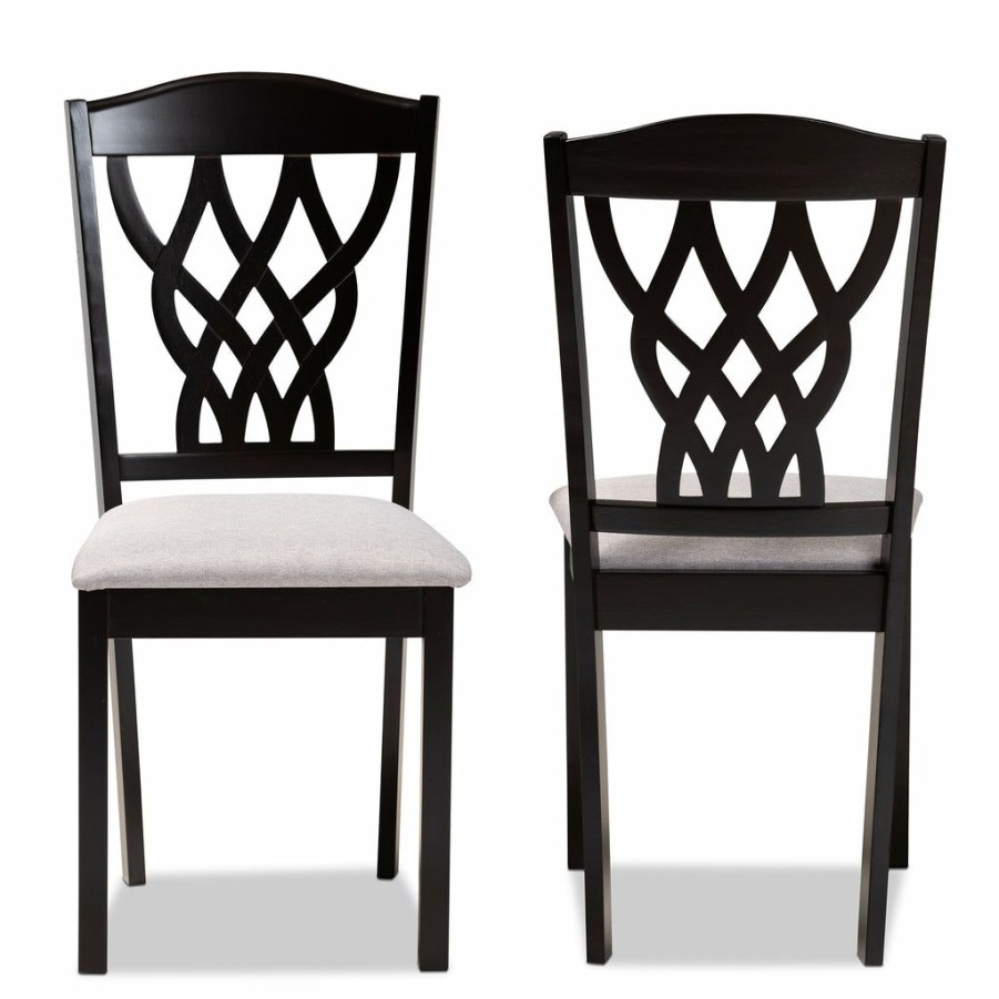 Dining Chair * | Baxton Studio Crazy Deals Delilah Modern And Contemporary Fabric Upholstered 2-Piece Dining Chair Set