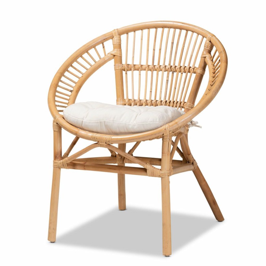 Dining Chair * | Baxton Studio Low Price Adrina Modern Bohemian Natural Brown Rattan Dining Chair