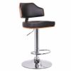 Shoe Cabinet * | Baxton Studio Online Discount Cabell Walnut And Black Modern Bar Stool