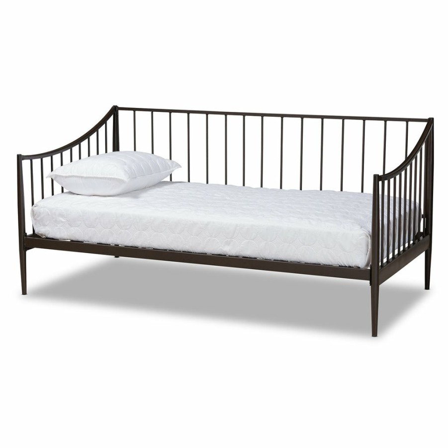 Bed * | Baxton Studio Less Expensive Rupert Vintage Industrial Black Metal Daybed