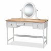 Drawer Table * | Baxton Studio Fashion Sylvie Classic And Traditional White 3-Drawer Wood Vanity Table With Mirror