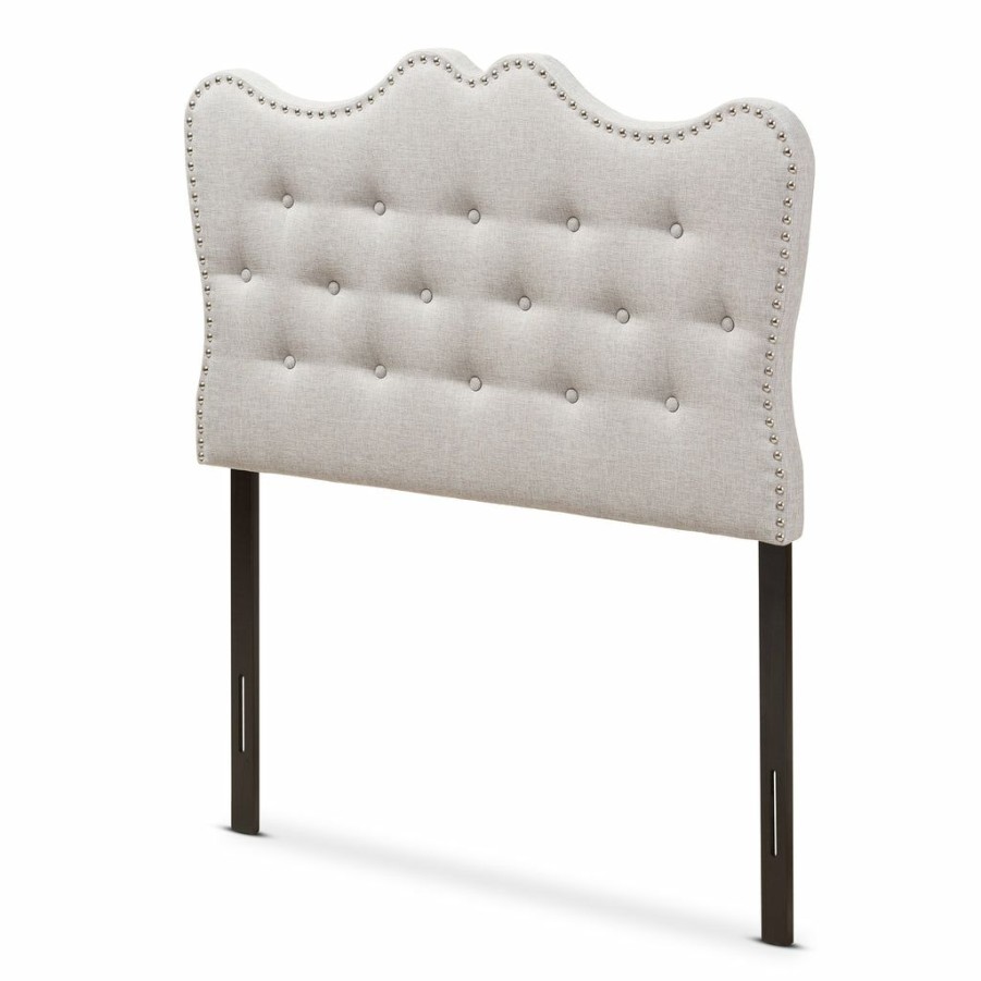 Upholstered Headboard * | Baxton Studio Best Price Emma Modern Contemporary Fabric Twin Size Headboard