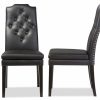 Dining Chair * | Baxton Studio Cheaper Dylin Modern And Contemporary Faux Leather Button Tufted Nail Heads Trim Dining Chair (Set Of 2)