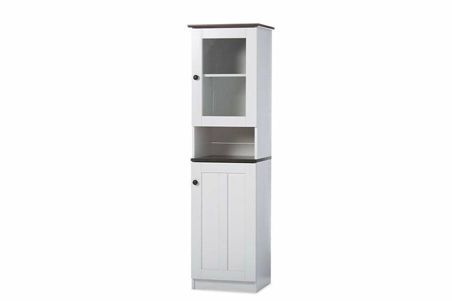 Shoe Cabinet * | Baxton Studio Discount Lauren Modern And Contemporary White And Dark Brown Buffet Kitchen Cabinet