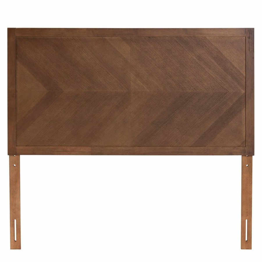 Upholstered Headboard * | Baxton Studio Hot Selling Terrian Classic And Traditional Ash Walnut Finished Wood Queen Size Headboard