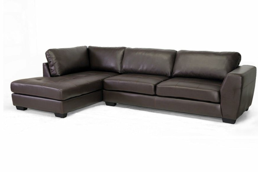 Sofa * | Baxton Studio Cheap Orland Leather Modern Sectional Sofa Set With Chaise