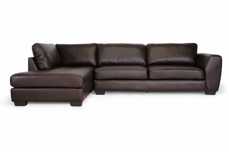 Sofa * | Baxton Studio Cheap Orland Leather Modern Sectional Sofa Set With Chaise