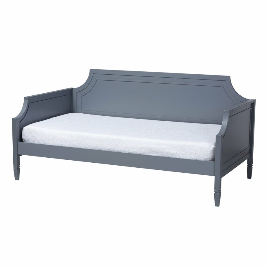 Bed * | Baxton Studio Cheap Mariana Classic And Traditional Finished Wood Full Size Daybed Grey