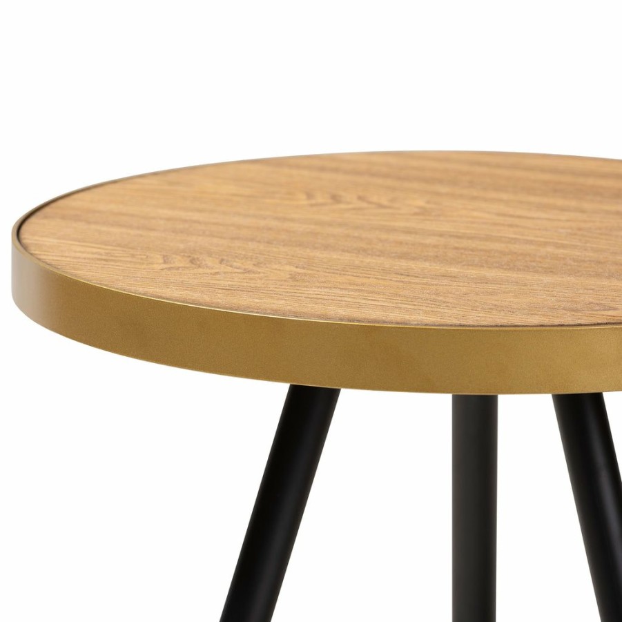 Drawer Table * | Baxton Studio Attractive Lauro Modern Contemporary Round End Table With Black Gold Legs