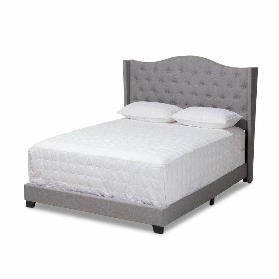 Bed * | Baxton Studio Online Discount Alesha Modern And Contemporary Grey Fabric Upholstered Full Size Bed