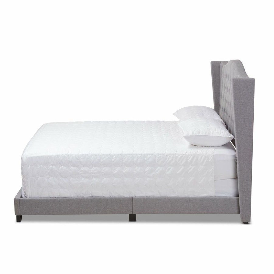 Bed * | Baxton Studio Online Discount Alesha Modern And Contemporary Grey Fabric Upholstered Full Size Bed