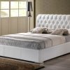 Upholstered Headboard * | Baxton Studio Top Sell Bianca White Modern Bed With Tufted Headboard (Queen Size)