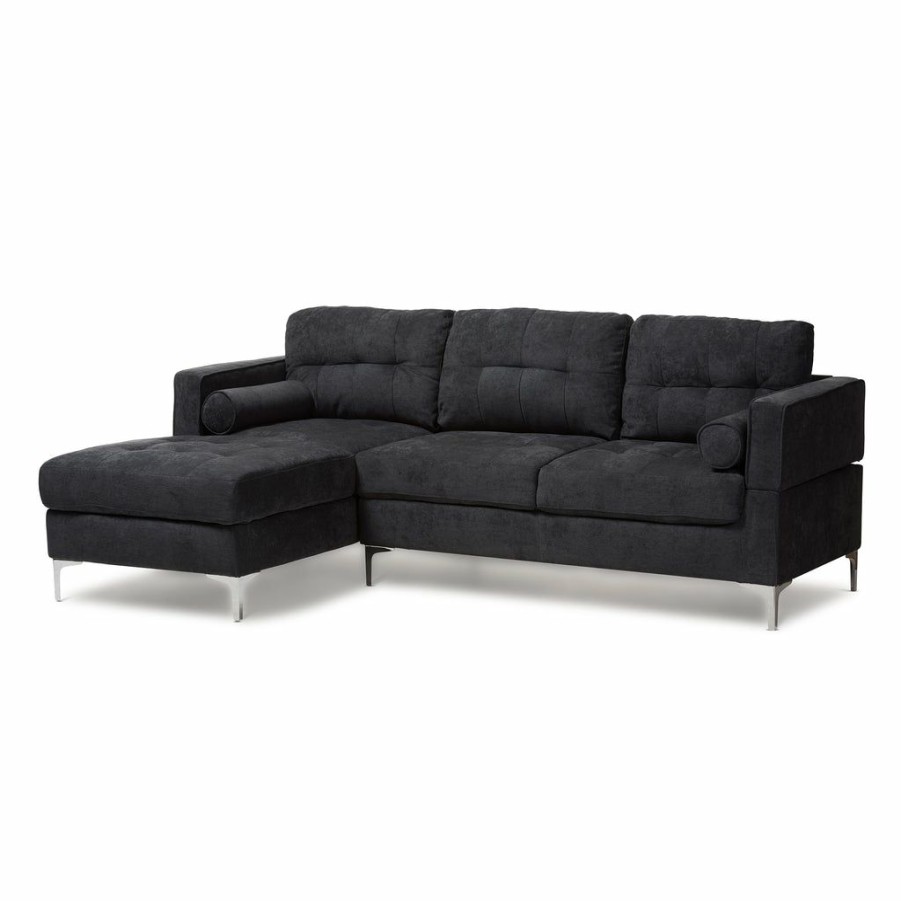 Sofa * | Baxton Studio Top Sell Mireille Modern Contemporary Fabric Upholstered Sectional Sofa