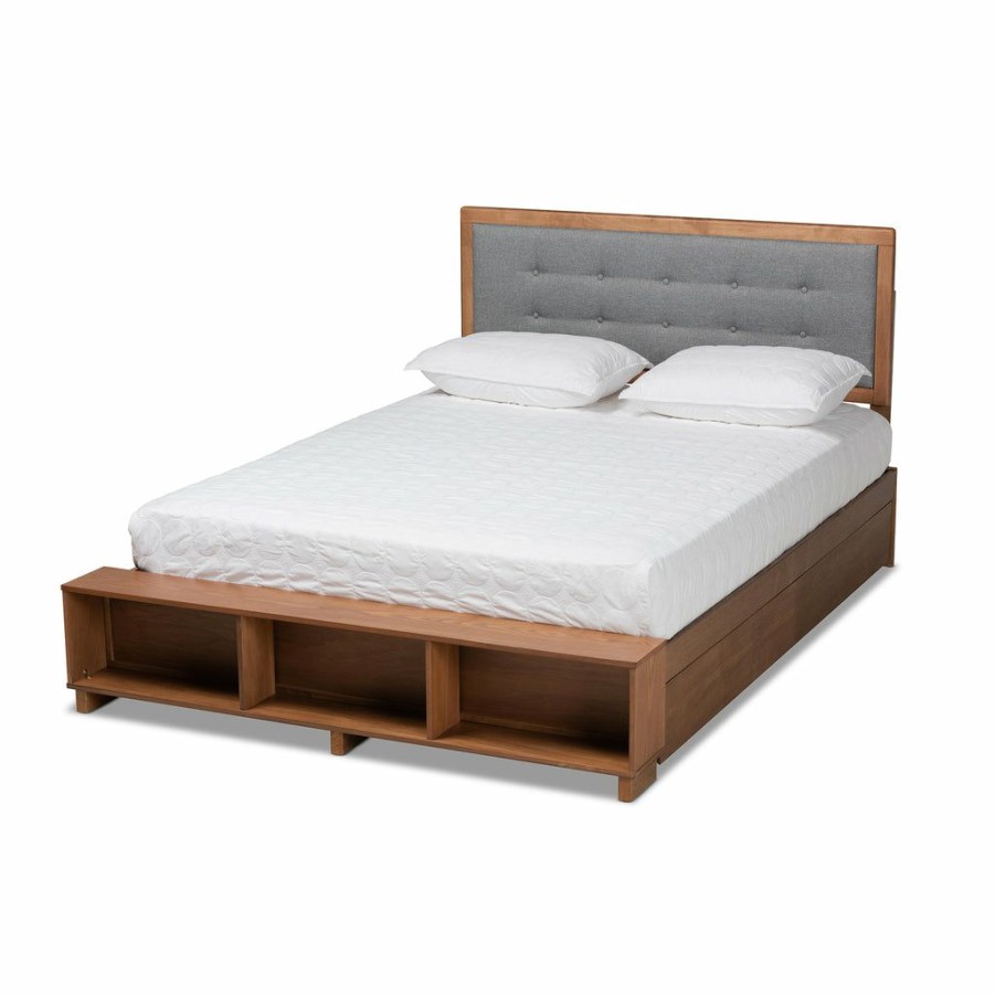 Bed * | Baxton Studio Fashion Cosma Modern Transitional Brown Finished Wood 4-Drawer Platform Storage Bed