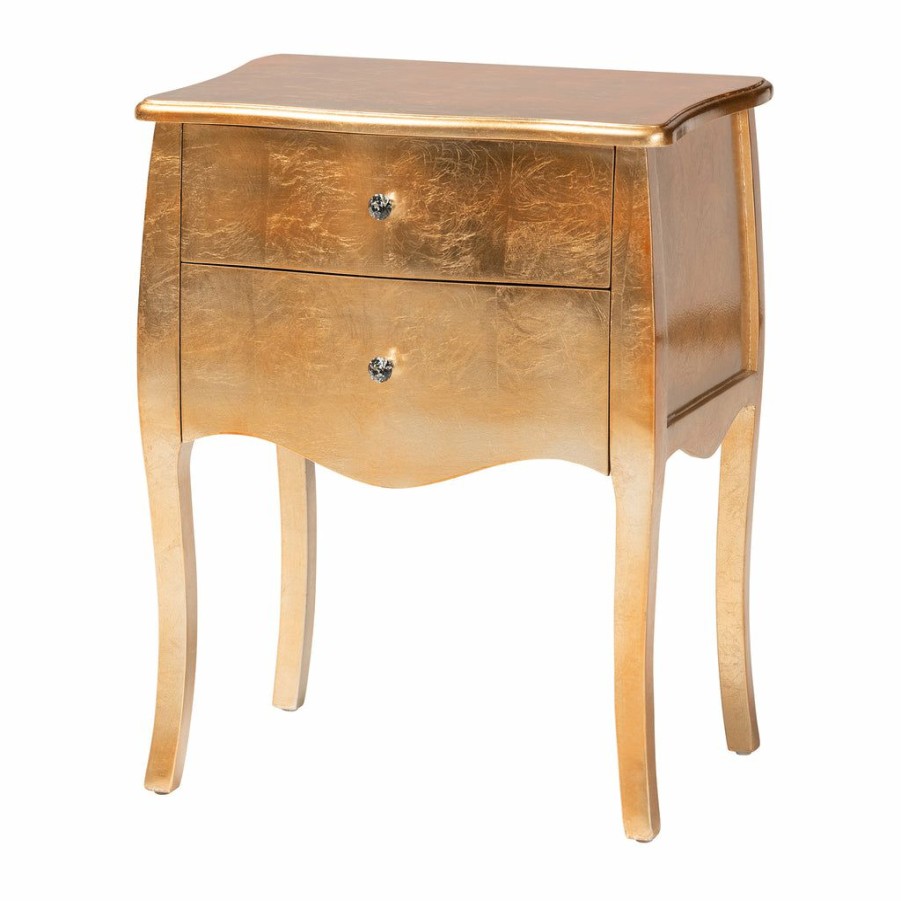 Nightstand * | Baxton Studio Best Price Patrice Classic And Traditional Finished Wood 2-Drawer Nightstand