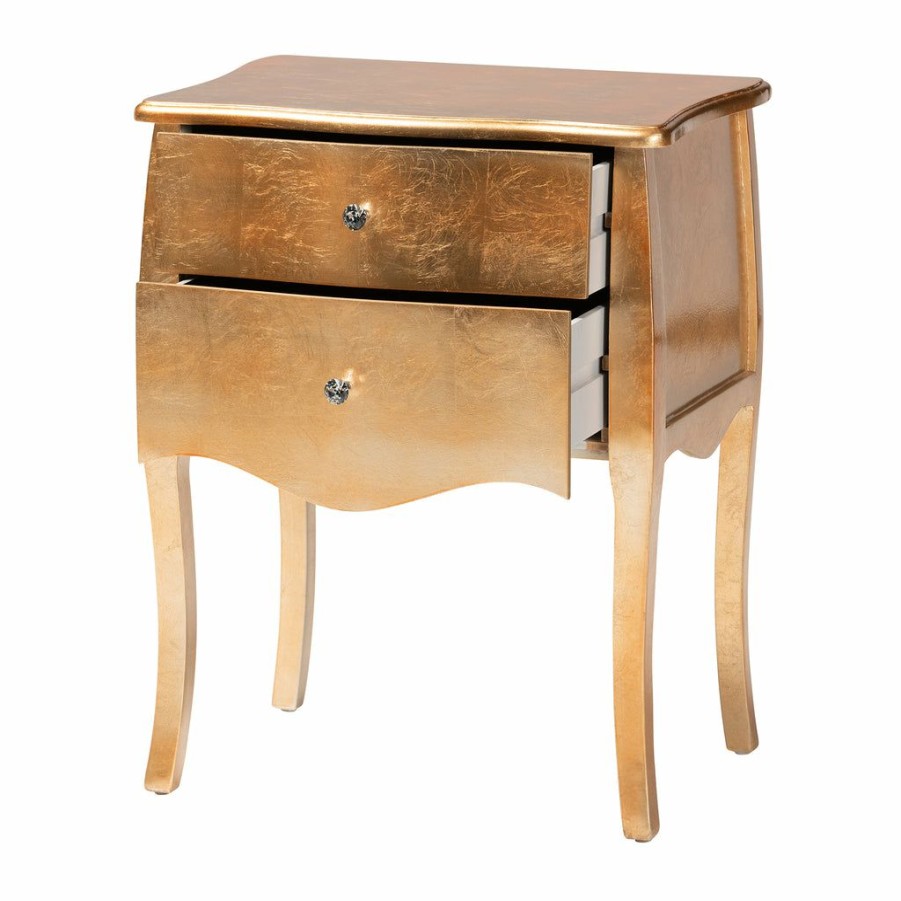 Nightstand * | Baxton Studio Best Price Patrice Classic And Traditional Finished Wood 2-Drawer Nightstand