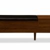 Shoe Cabinet * | Baxton Studio Hot Selling Merrick Mid-Century Retro Modern 1-Drawer 2-Tone Oak And Dark Brown Wood Entryway Storage Cushioned Bench Shoe Rack Cabinet Organizer