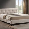 Upholstered Headboard * | Baxton Studio Hot Selling Annette Light Beige Linen Modern Bed With Upholstered Headboard Queen Size