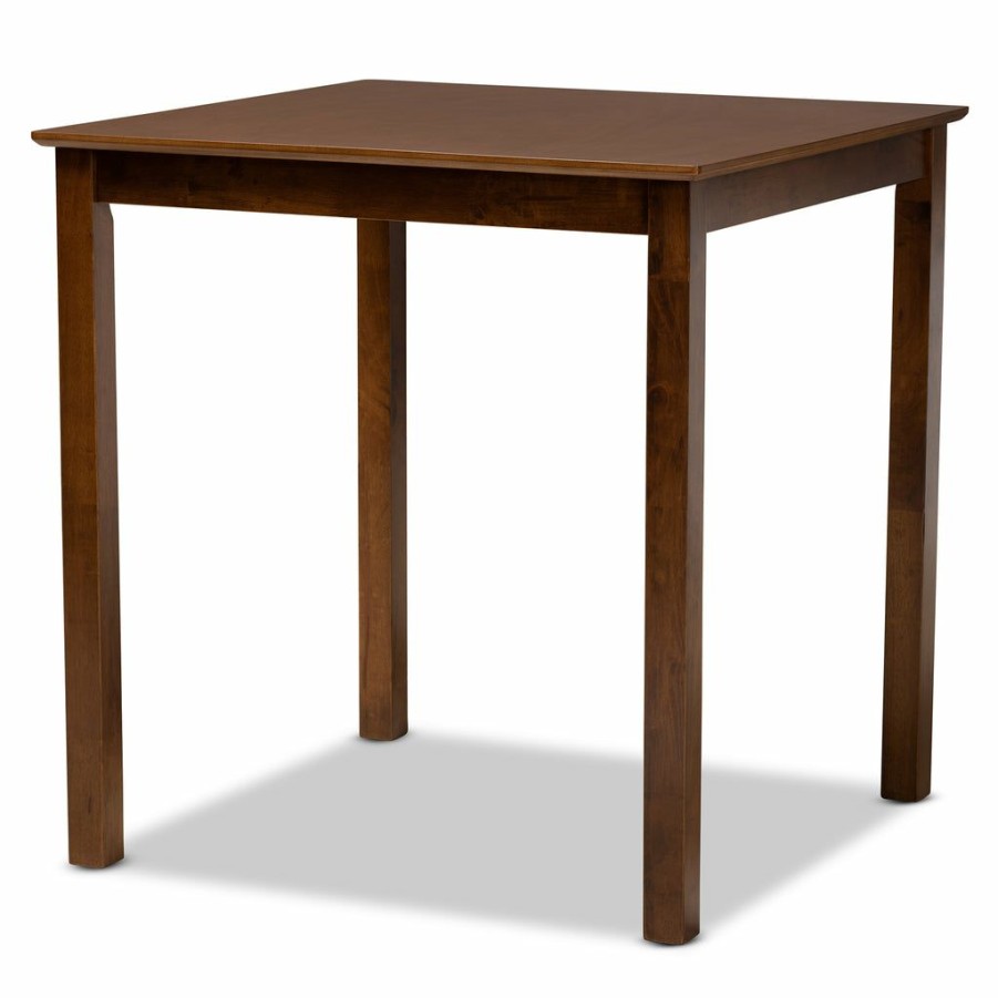 Drawer Table * | Baxton Studio Bestsellers Lenoir Modern And Contemporary Walnut Brown Finished Wood Counter Height Pub Table