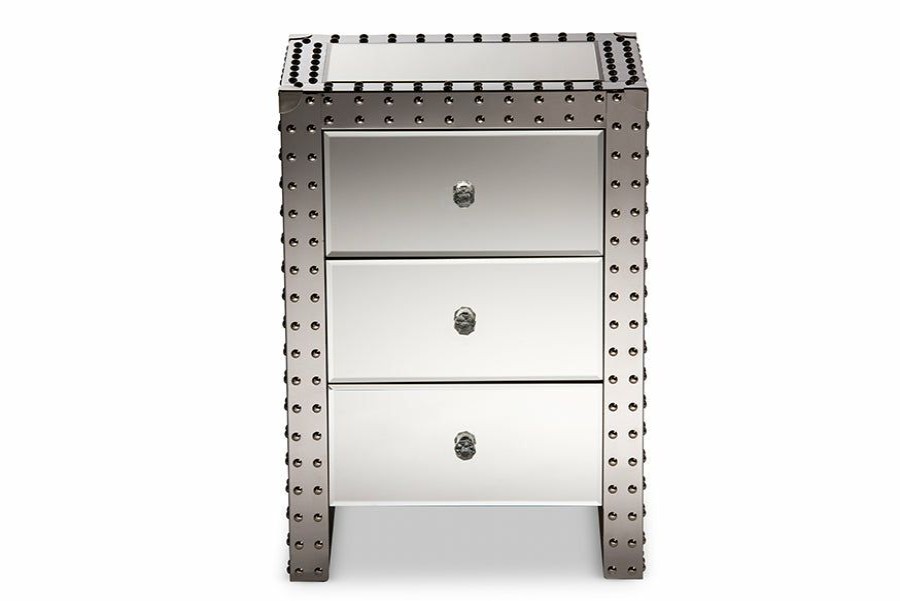 Nightstand * | Baxton Studio Typical Style Azura Modern And Contemporary Hollywood Regency Glamour Style Nightstand Bedside Table