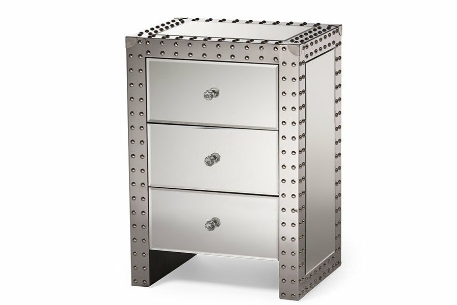 Nightstand * | Baxton Studio Typical Style Azura Modern And Contemporary Hollywood Regency Glamour Style Nightstand Bedside Table