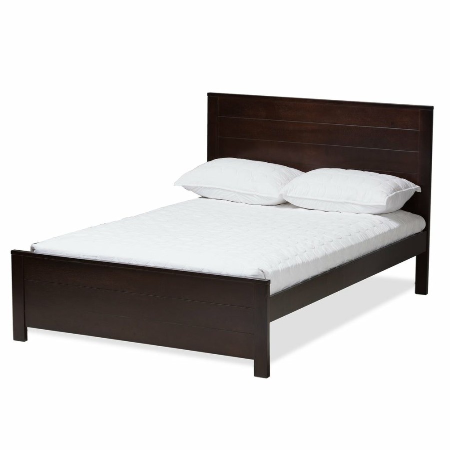 Bed * | Baxton Studio Best Price Catalina Modern Classic Mission Style Dark Brown-Finished Wood Full Platform Bed