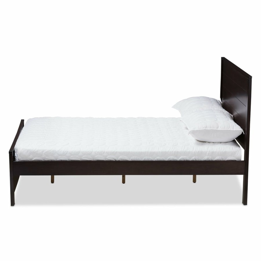 Bed * | Baxton Studio Best Price Catalina Modern Classic Mission Style Dark Brown-Finished Wood Full Platform Bed