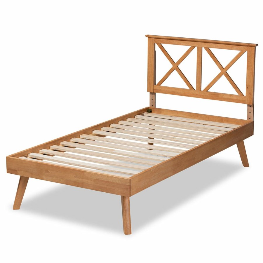 Bed * | Baxton Studio Top Sell Galvin Modern And Contemporary Finished Wood Platform Bed Brown