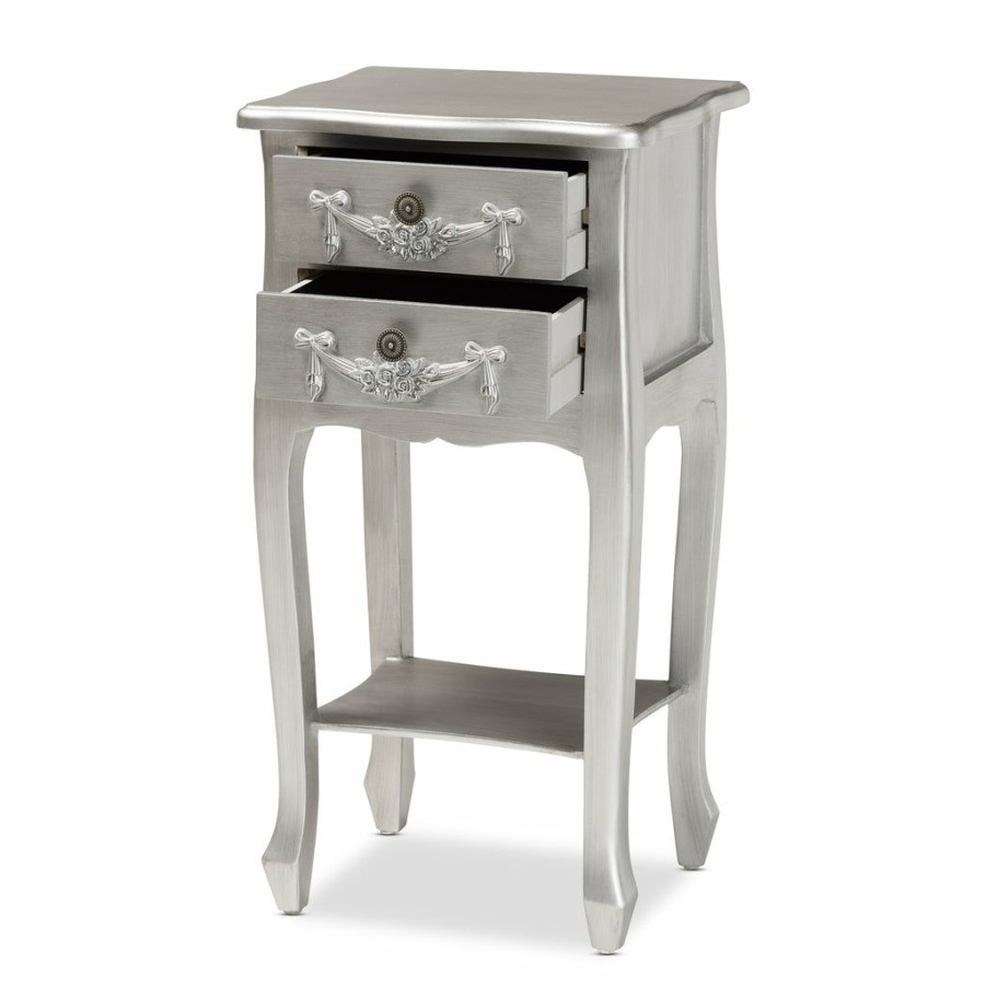 Nightstand * | Baxton Studio Cheap Eliya Classic And Traditional Finished Wood 2-Drawer Nightstand