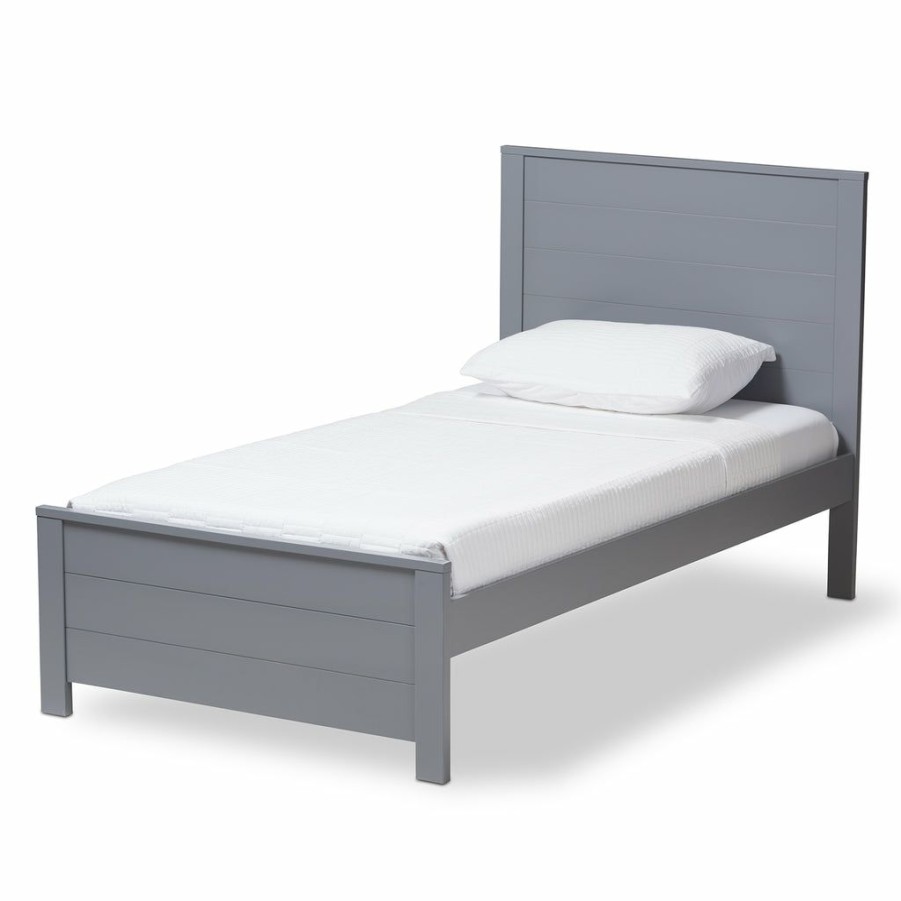 Bed * | Baxton Studio Best Price Catalina Modern Classic Mission Style Wood Twin Platform Bed