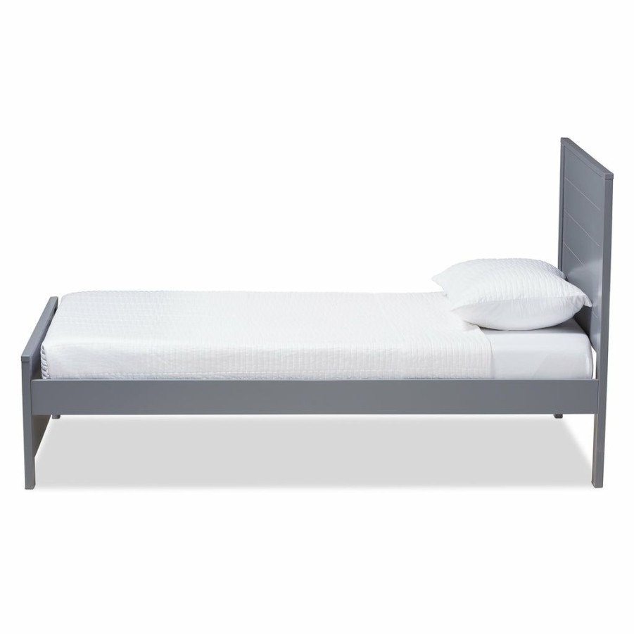 Bed * | Baxton Studio Best Price Catalina Modern Classic Mission Style Wood Twin Platform Bed