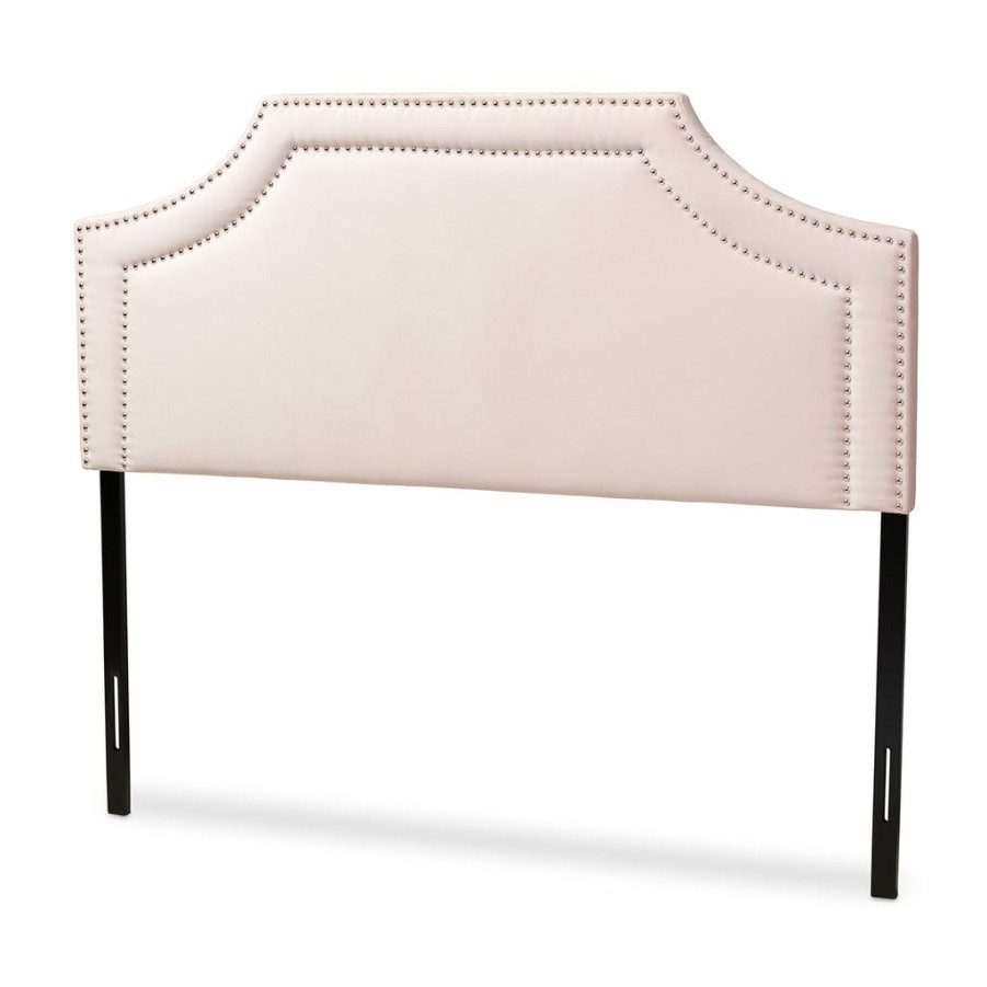 Upholstered Headboard * | Baxton Studio Crazy Deals Avignon Modern And Contemporary Light Pink Velvet Fabric Upholstered Full Size Headboard