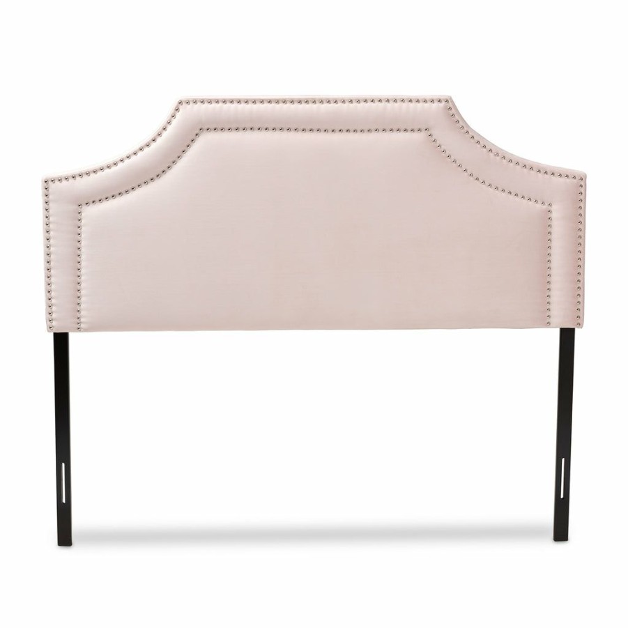 Upholstered Headboard * | Baxton Studio Crazy Deals Avignon Modern And Contemporary Light Pink Velvet Fabric Upholstered Full Size Headboard