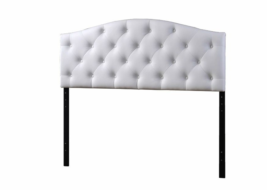 Upholstered Headboard * | Baxton Studio Best Price Myra Modern Contemporary Full Size Faux Leather Upholstered Button-Tufted Scalloped Headboard