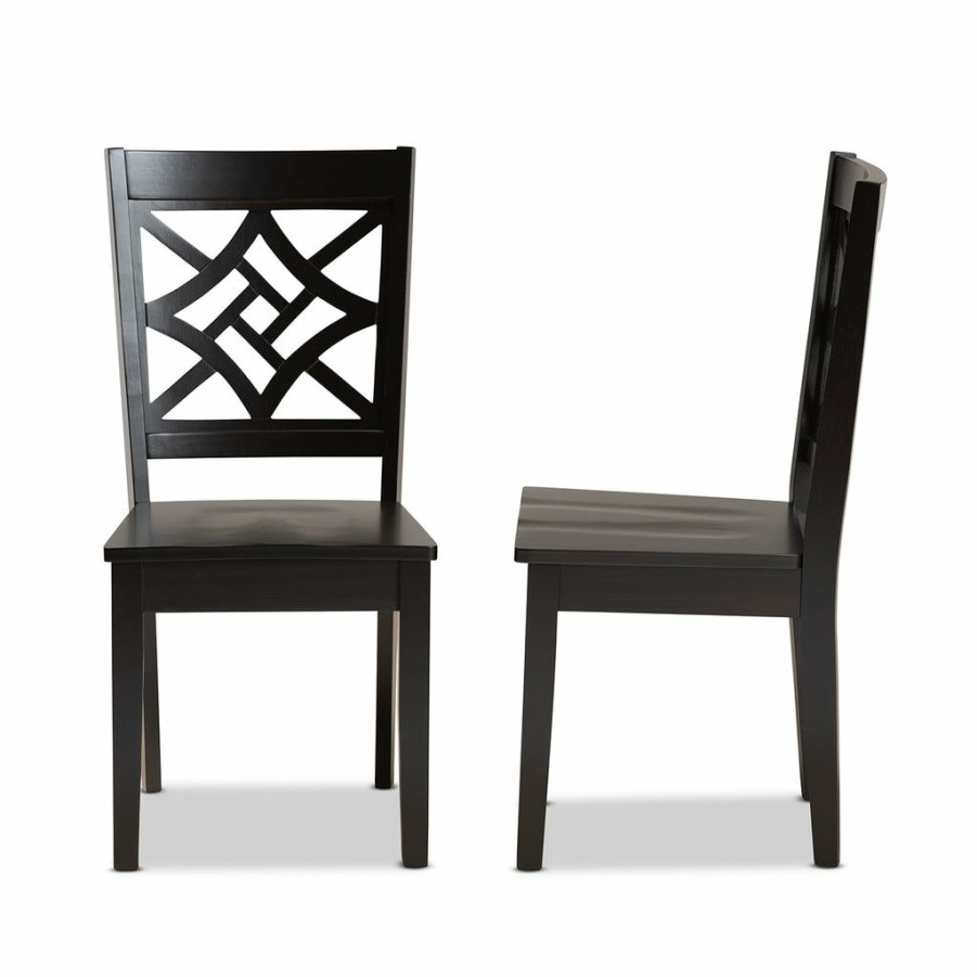 Dining Chair * | Baxton Studio Less Expensive Nicolette Modern And Contemporary Brown Finished Wood 2-Piece Dining Chair Set