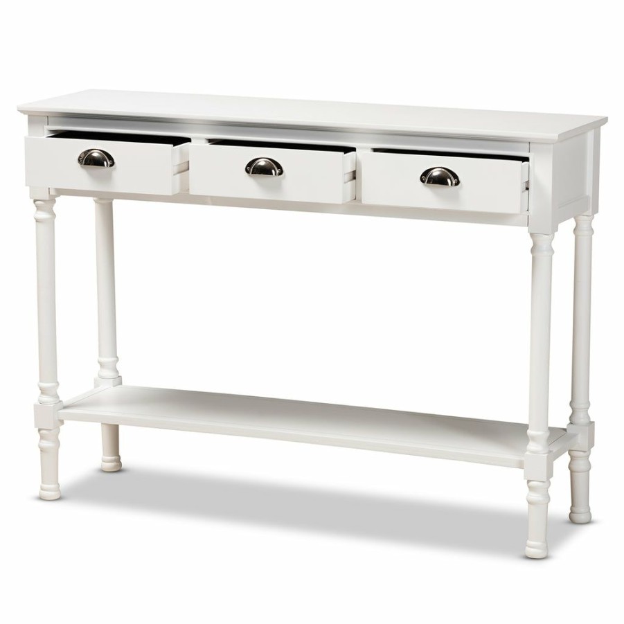 Drawer Table * | Baxton Studio Less Expensive Garvey French Provincial Finished Wood 3-Drawer Entryway Console Table